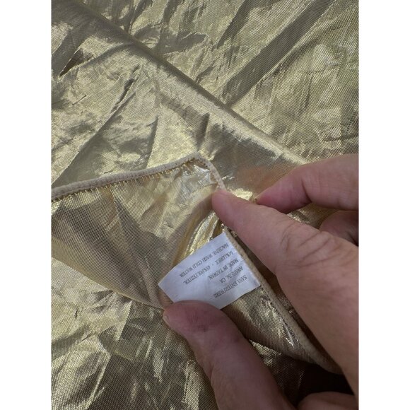 solid Gold Sheer Christmas holiday tablecloth decor tree shirt 62x100" poly READ - Picture 5 of 6